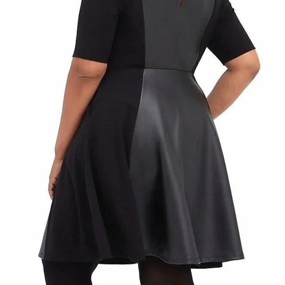 Torrid Luxe Ponte Coated Skater Dress - Picture 2 of 6